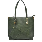 Soft Faux Leather Tote Handbag With Wallet