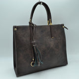 Large Shoulder Vegan Leather Tassel Handbag For Women