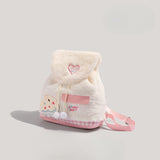 Autumn and winter fluffy backpack purse mini, fashionable female sweet plush backpack small, versatile student bag, toddler purse