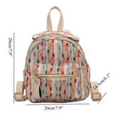Rainbow Knit Mini Backpack – Stylish Spring and Summer Travel Backpack Purse, Fashionable Mini Backpack for Everyday Use