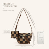 Small Crossbody Bag – Versatile Commute with Checkerboard Canvas, Compact Earphone Bag, Stylish 2-in-1 Chest Bag & Fanny Pack for Everyday Use