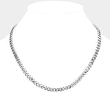 6 Diamond Cut Stainless Steel 18 Inch 6.2mm Cuban Metal Chain Necklace