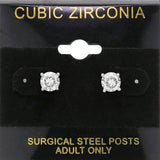 6 mm Round CZ stud earrings