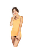 BASIC COTTON Free Spirit Premium Quality 100% Cotton Women's Lace Trim Tank Top Made in Italy (602)