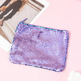 Mermaid sequined pencil case, two-color stationery storage bag, portable cosmetics change purse, small purse