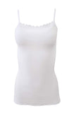 BASIC COTTON Free Spirit Premium Quality 100% Cotton Women's Camisole with Lace Trim.