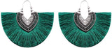 Faux Fur Pom Pom Tassel Drop Dangle Earrings Set