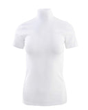 BASIC COTTON Free Spirit Premium Quality Cotton Women's Mock-Neck Short Sleeve Shirt Made in Italy (676)