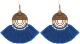 Faux Fur Pom Pom Tassel Drop Dangle Earrings Set