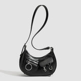 Design Stylish Retro Small Crossbody Bag - Versatile Punk Crescent Bag for Everyday Use