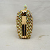 Shimmering Studded Clutch Bag with Textured O-Ring Clasp