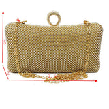 Shimmering Studded Clutch Bag with Textured O-Ring Clasp