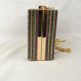Rhinestone Money Clutch Bag with Removable Chain Strap
