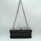 Elongated Evening Clutch Bag with Slender Chain Strap