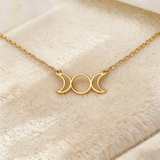 Trendy Hollow Moon & Star Pendant Necklace