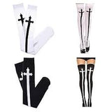Gothic Crossbone Thigh-High Stockings - AfterAmour
