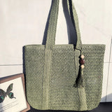 Elegant Straw Shoulder Bag – Women’s Premium Large Beach Tote, Commuter Woven Purse