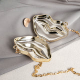 Lip Shaped Small evening Clutch Purse – Stylish Shinny Party Purse, Perfect for Casual Outings, Proms, and Parties – A Unique Fashion Accessory That Turns Heads