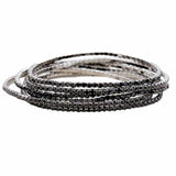 6pcs Crystal Rhinestone Stretch Layered Bracelets