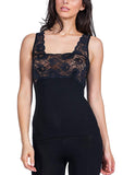 EGI Luxury Modal Women's Lace-Trimmed Tank Top. Proudly Made in Italy (1137)