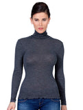 EGi Luxury Wool Silk Turtleneck Long Sleeve Top. Proudly Made in Italy (1494)