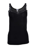 EGi Luxury 100% Filo di Scozia Cotton with Macramé Lace Women's Top S - XXL Made in Italy