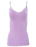BASIC COTTON Free Spirit Premium Quality 100% Cotton Women's Spaghetti Straps Top Made in Italy (601)