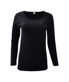 MaRe Premium Quality 100% Brushed Cotton Women's Long Sleeve T-Shirt S - XXL Made in Italy (572)