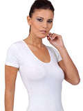 EGI Luxury Modal Women's T-Shirt. Proudly Made in Italy ( Deep Crew Neck 1142)