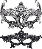 Masquerade Mask for Women Shiny Rhinestone Venetian Party Prom Ball Metal Mask