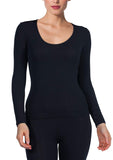 EGI Luxury Modal Women's Long Sleeved T-Shirt. Proudly Made in Italy (Deep Crew Neck 1145)