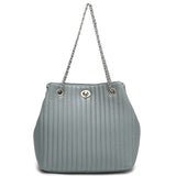 Large Hobo bag Chain Handle Cowhide Bucket Fashion Shoulder Handbag Genuine Leather Embroidery