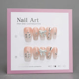 Short Butterfly Rhinestone Nails