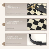 Small Crossbody Versatile Checkerboard Chest Bag – Fashion Plaid Waist Bag, Stylish Messenger Bag & Fanny Pack for Everyday Use