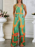 Floral Print Sleeveless Wide-Leg Jumpsuit