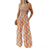 Women's Bohemian Spaghetti Strap Printed Jumpsuit Pants