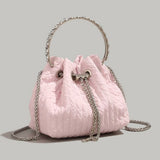 Rhinestone chain handbag women, fashion drawstring bucket bag evening clutch purse party Prom bag Party purse Prom bags clutches