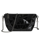 Geometric mini diamond crossbody bag, luminous laser shoulder Crossbody bag, chain bag small, fashionable versatile small purse