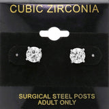 7mm Round CZ Stud Earrings