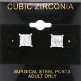 7mm Square CZ stud Earrings