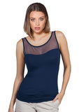 EGI Luxury Modal Women's Tulle Tank Top. Proudly Made in Italy (1305)