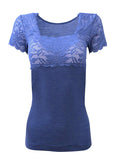 Mare Luxury Merino Wool Blend Women's Top with Lace. Proudly Made in Italy.