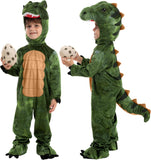 Realistic T-rex Costume Outfit Dinosaur Jumpsuit with Egg for Kids Toddler Halloween Dress-up Party