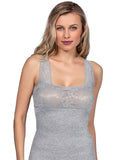Mare Luxury 100% Mako Cotton Women's Lace-Trimmed Tank Top. Proudly Made in Italy (263)