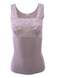 EGI Luxury Modal Women's Lace-Trimmed Tank Top. Proudly Made in Italy (1137)