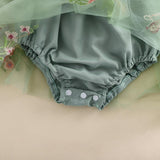 Baby Girl Halloween Costume Butterfly Wing Mesh Flower Sleeveless Tulle Fairy Romper Dress Birthday Tutu Dress