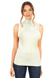 EGI Exclusive Collections Merino Wool Blend Mock Neck Sleeveless Top. Proudly Made in Italy (8208)