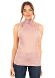 EGI Exclusive Collections Merino Wool Blend Mock Neck Sleeveless Top. Proudly Made in Italy (8208)