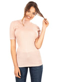 EGI Exclusive Merino Wool Blend Top with Short Sleeves. Proudly Made in Italy (8218)