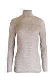 EGI Exclusive Collections Merino Wool Blend Mock Neck Top with Long Sleeves. Proudly Made in Italy.